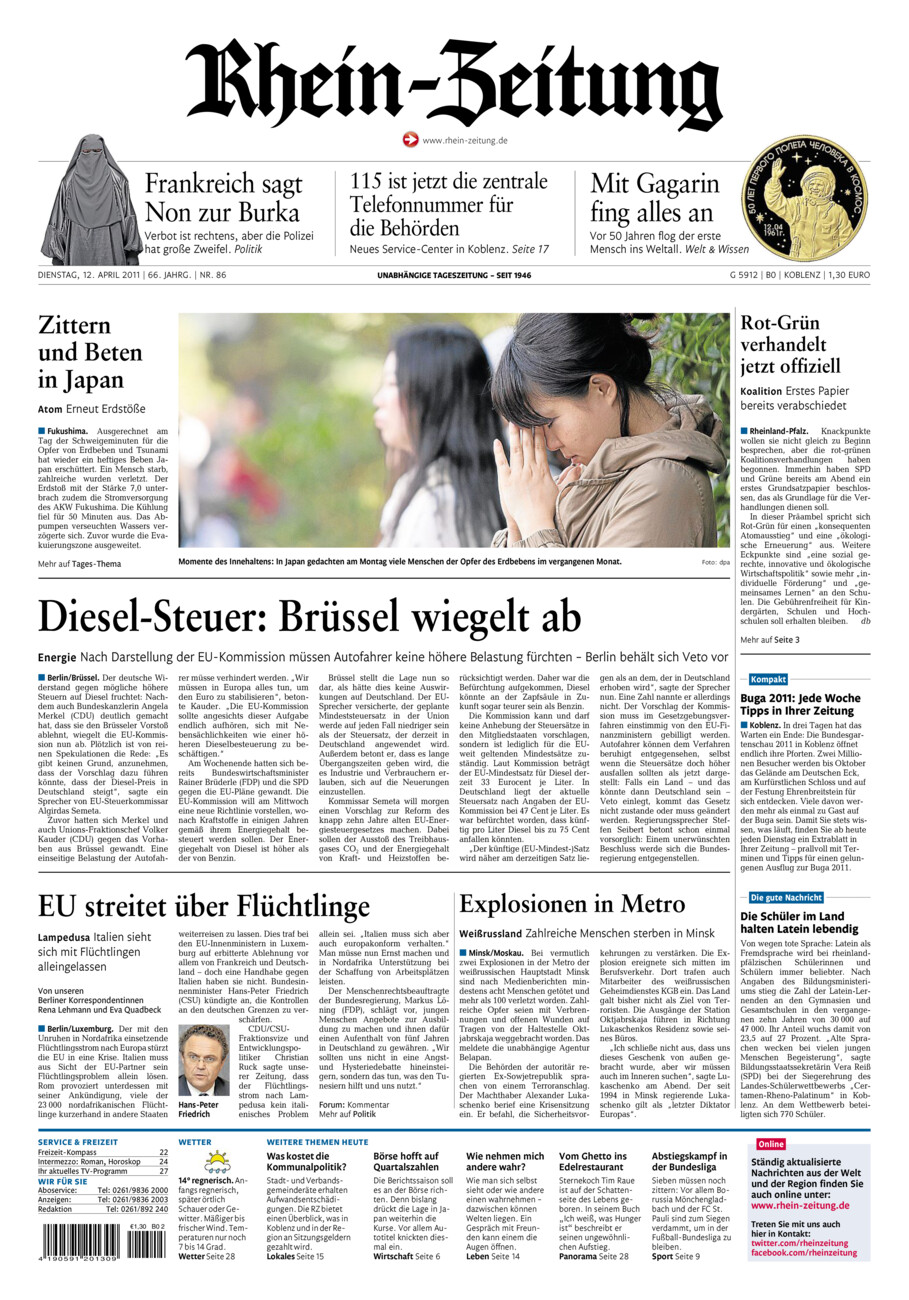 Rhein-Zeitung Koblenz & Region vom Dienstag, 12.04.2011