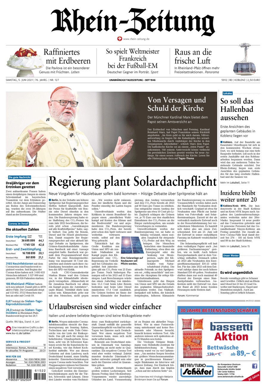 Rhein-Zeitung Koblenz & Region vom Samstag, 05.06.2021
