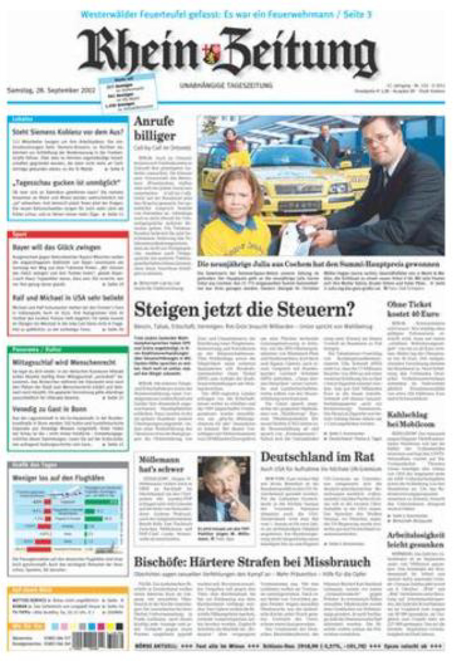 Rhein-Zeitung Koblenz & Region vom Samstag, 28.09.2002