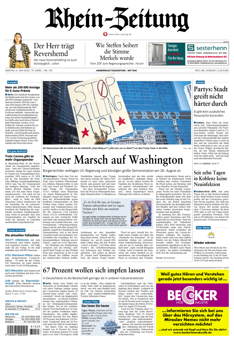 Rhein-Zeitung Koblenz & Region vom Samstag, 06.06.2020