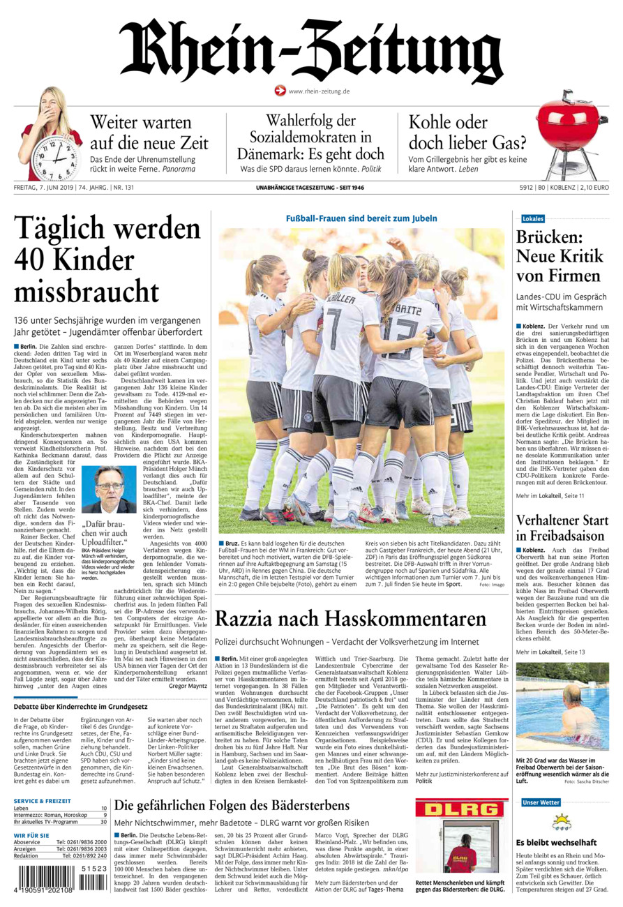 Rhein-Zeitung Koblenz & Region vom Freitag, 07.06.2019
