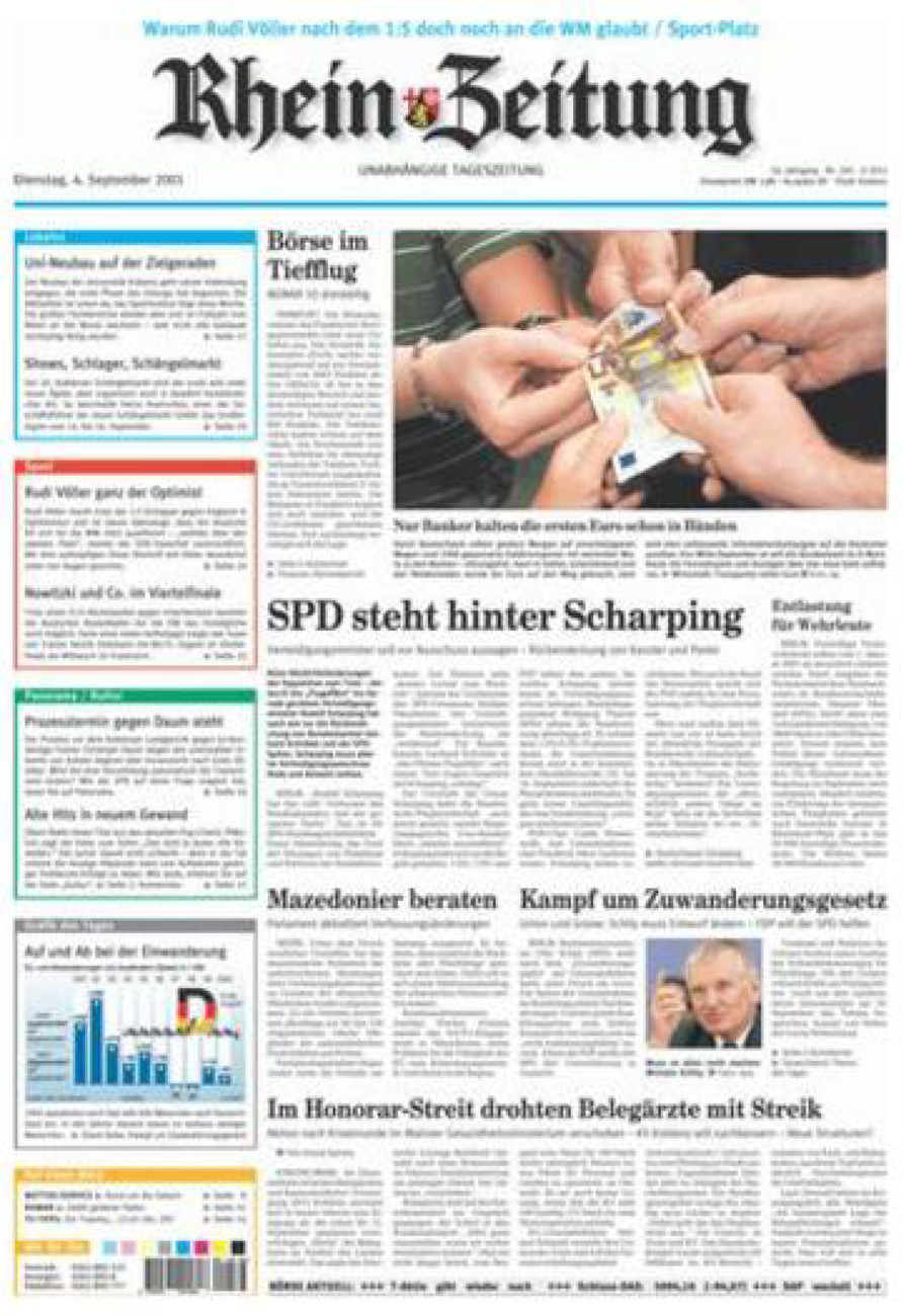 Rhein-Zeitung Koblenz & Region vom Dienstag, 04.09.2001