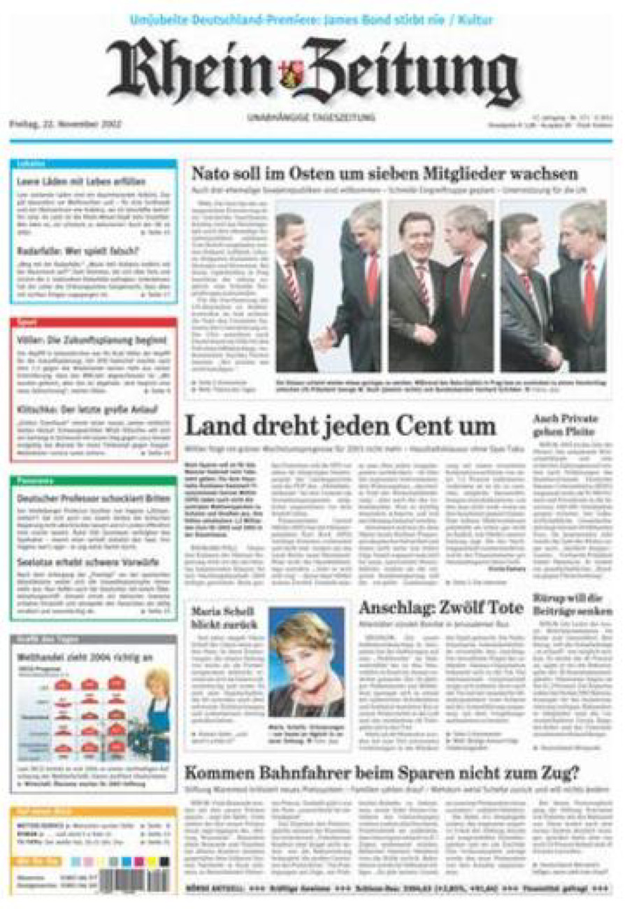 Rhein-Zeitung Koblenz & Region vom Freitag, 22.11.2002