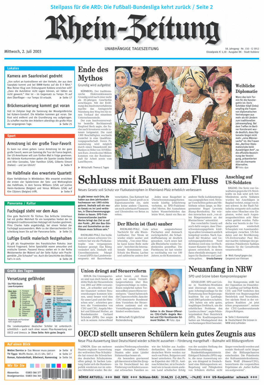 Rhein-Zeitung Koblenz & Region vom Mittwoch, 02.07.2003