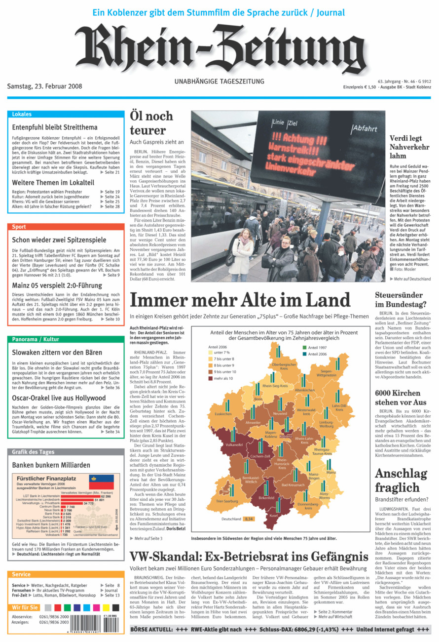 Rhein-Zeitung Koblenz & Region vom Samstag, 23.02.2008