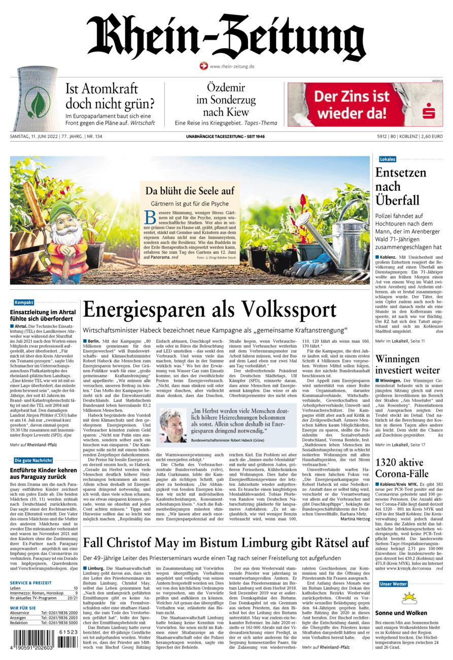 Rhein-Zeitung Koblenz & Region vom Samstag, 11.06.2022
