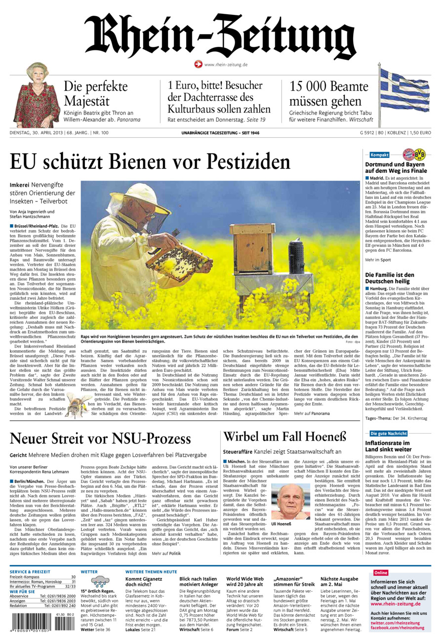 Rhein-Zeitung Koblenz & Region vom Dienstag, 30.04.2013