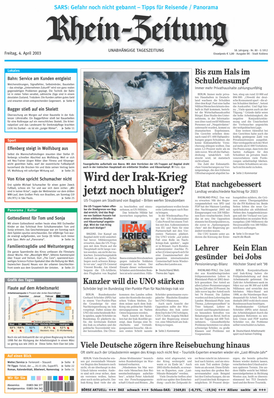 Rhein-Zeitung Koblenz & Region vom Freitag, 04.04.2003