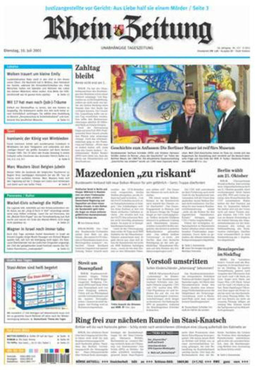 Rhein-Zeitung Koblenz & Region vom Dienstag, 10.07.2001