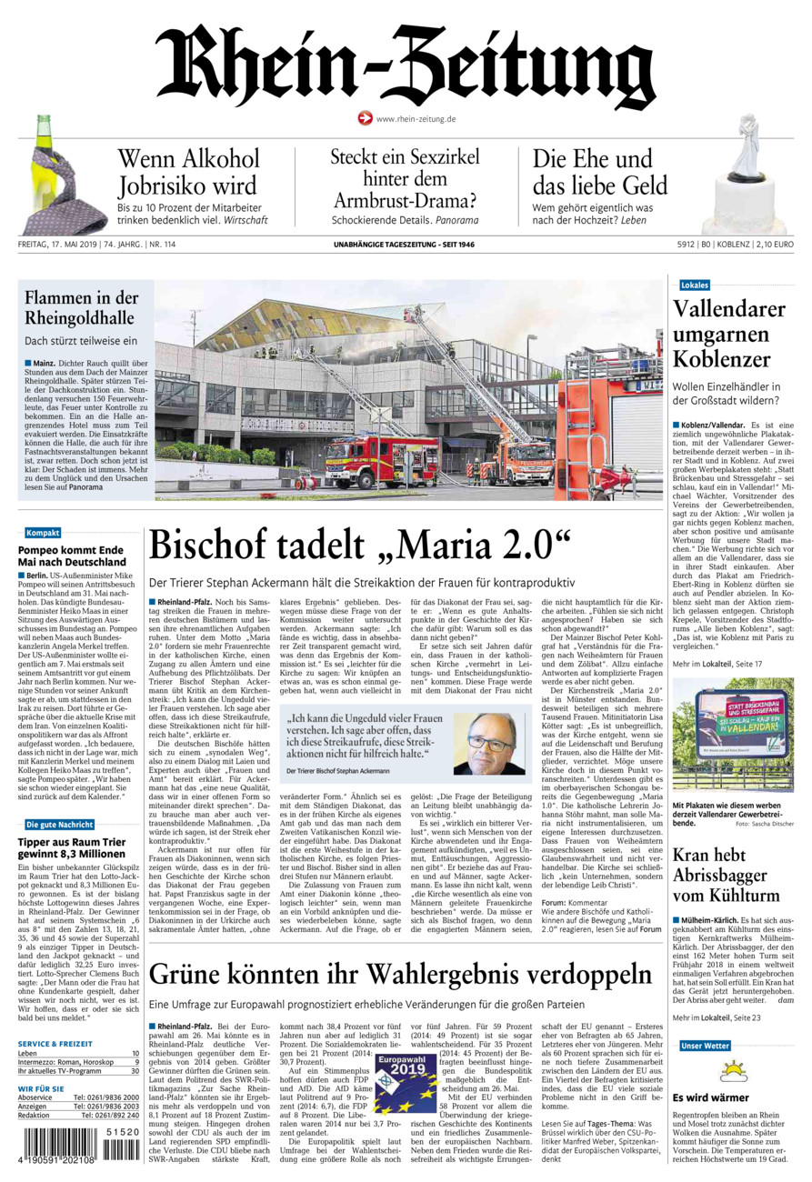 Rhein-Zeitung Koblenz & Region vom Freitag, 17.05.2019