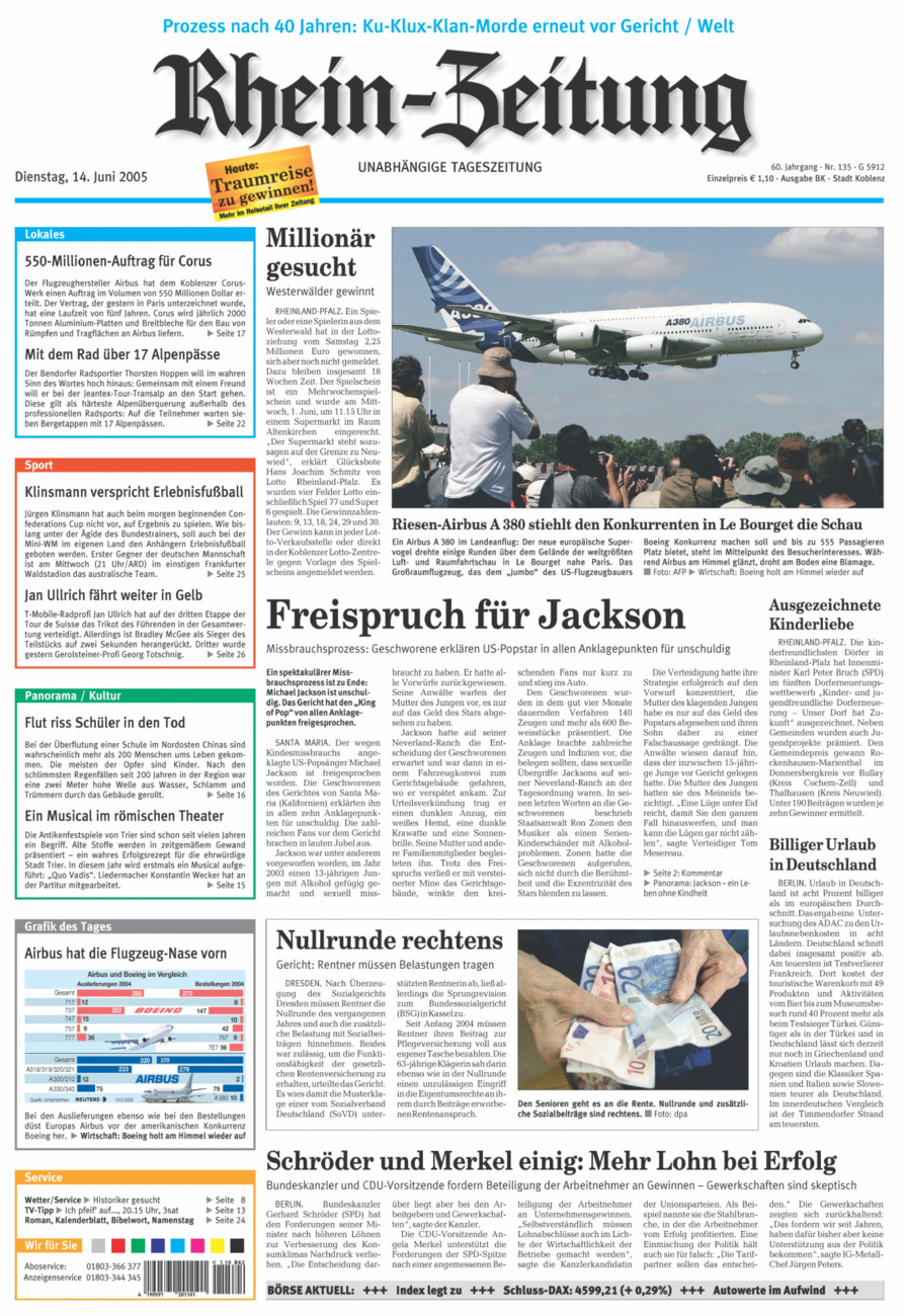 Rhein-Zeitung Koblenz & Region vom Dienstag, 14.06.2005