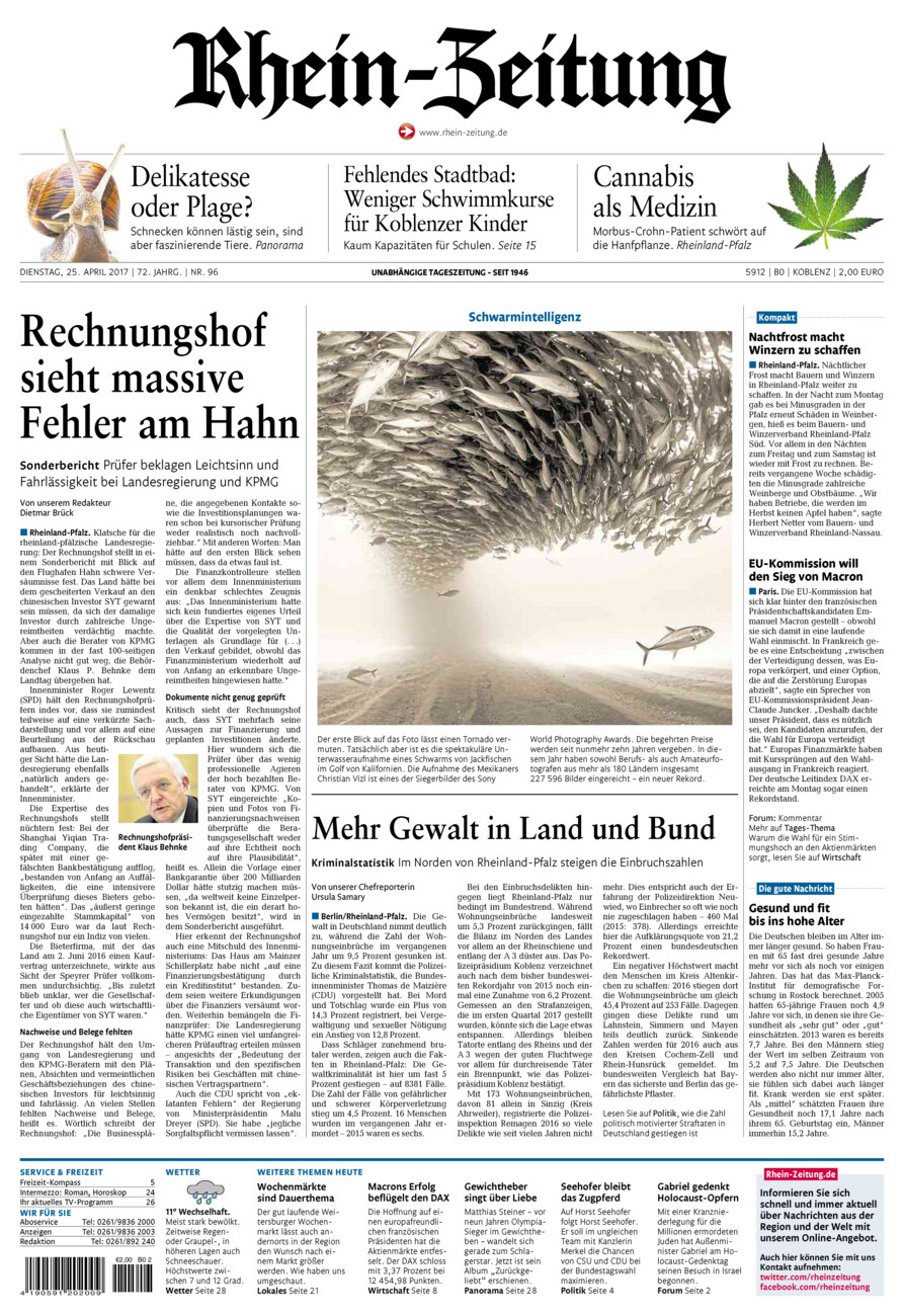 Rhein-Zeitung Koblenz & Region vom Dienstag, 25.04.2017