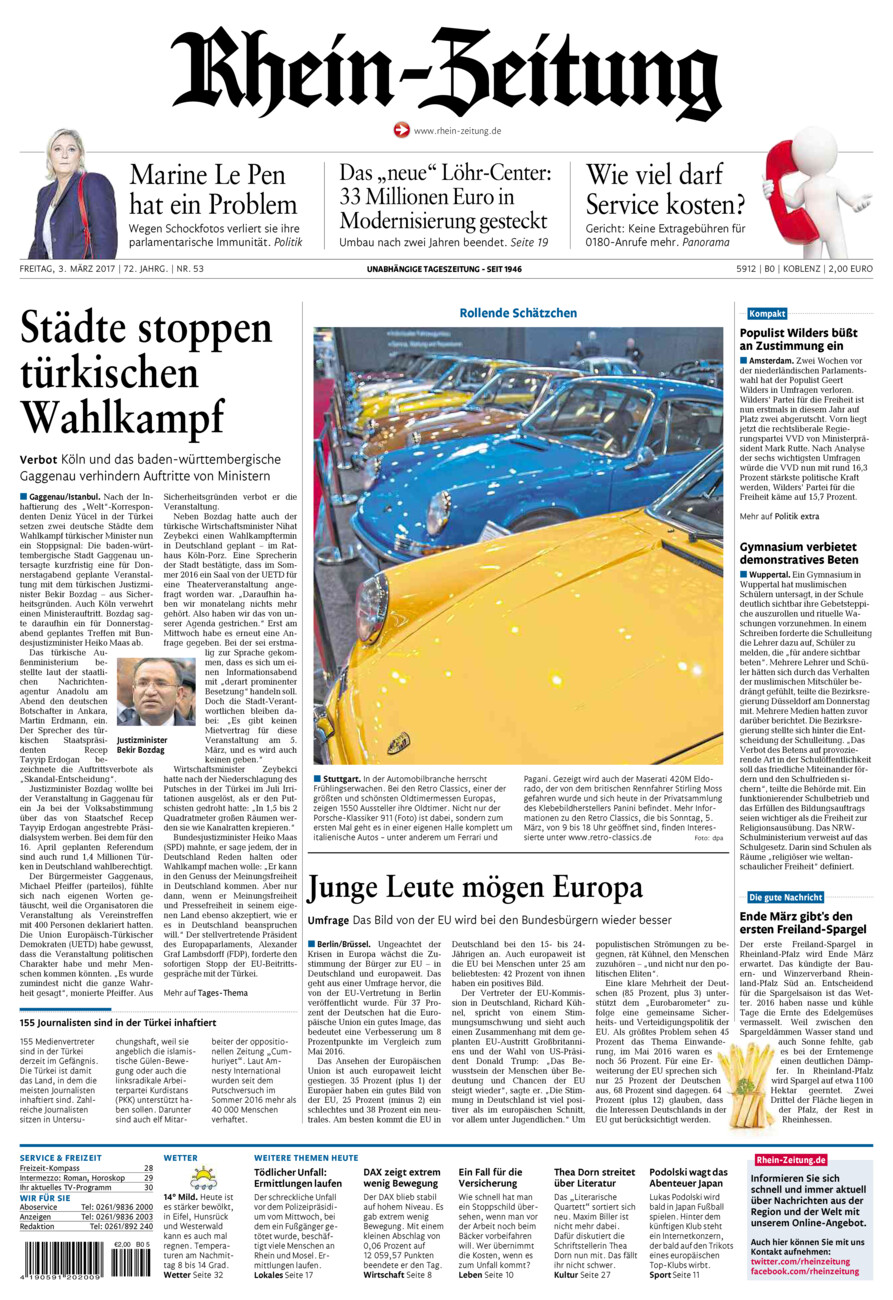 Rhein-Zeitung Koblenz & Region vom Freitag, 03.03.2017