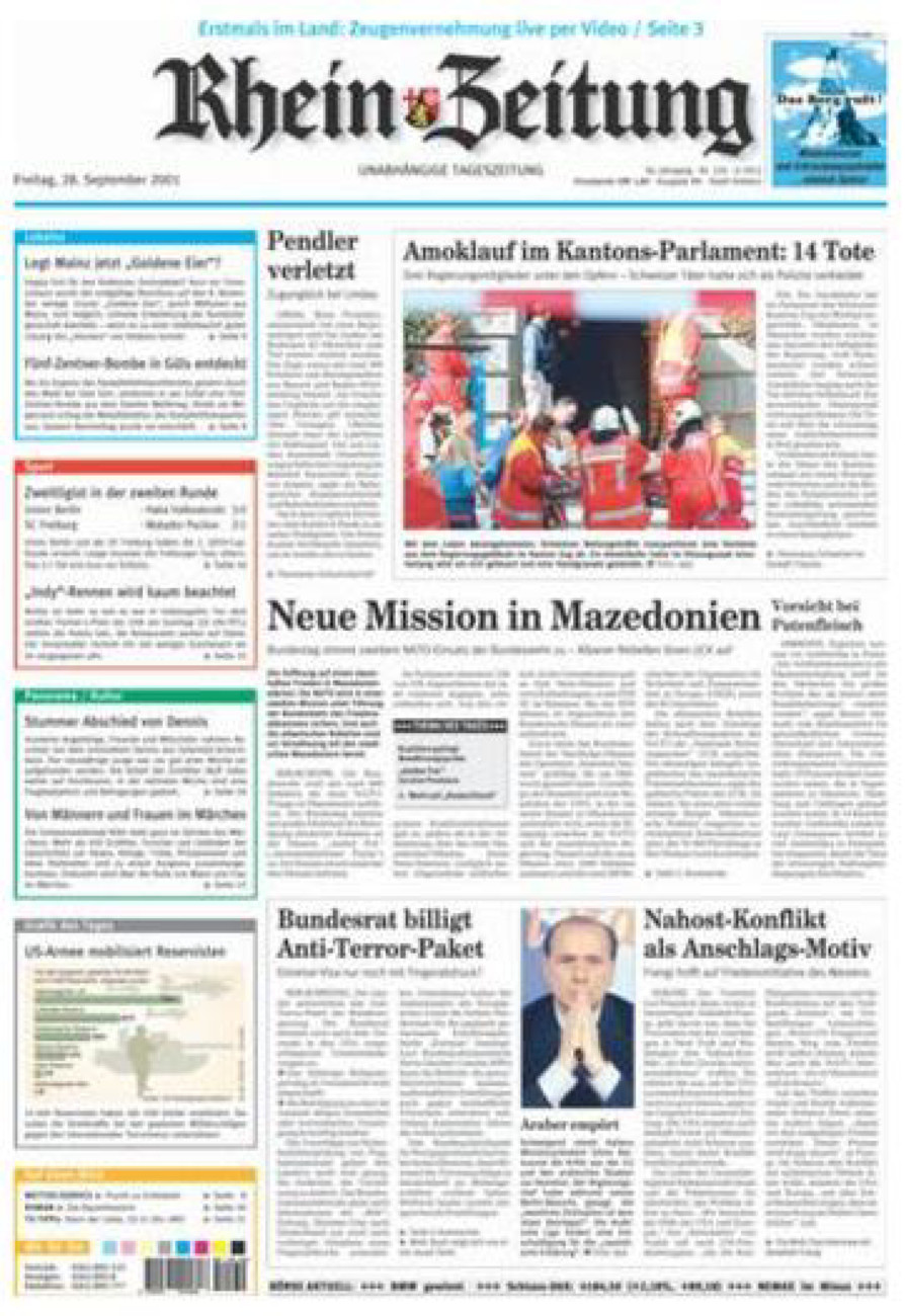 Rhein-Zeitung Koblenz & Region vom Freitag, 28.09.2001