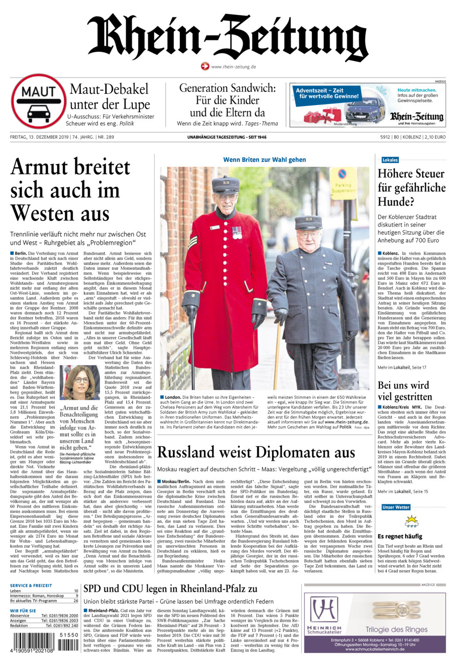 Rhein-Zeitung Koblenz & Region vom Freitag, 13.12.2019