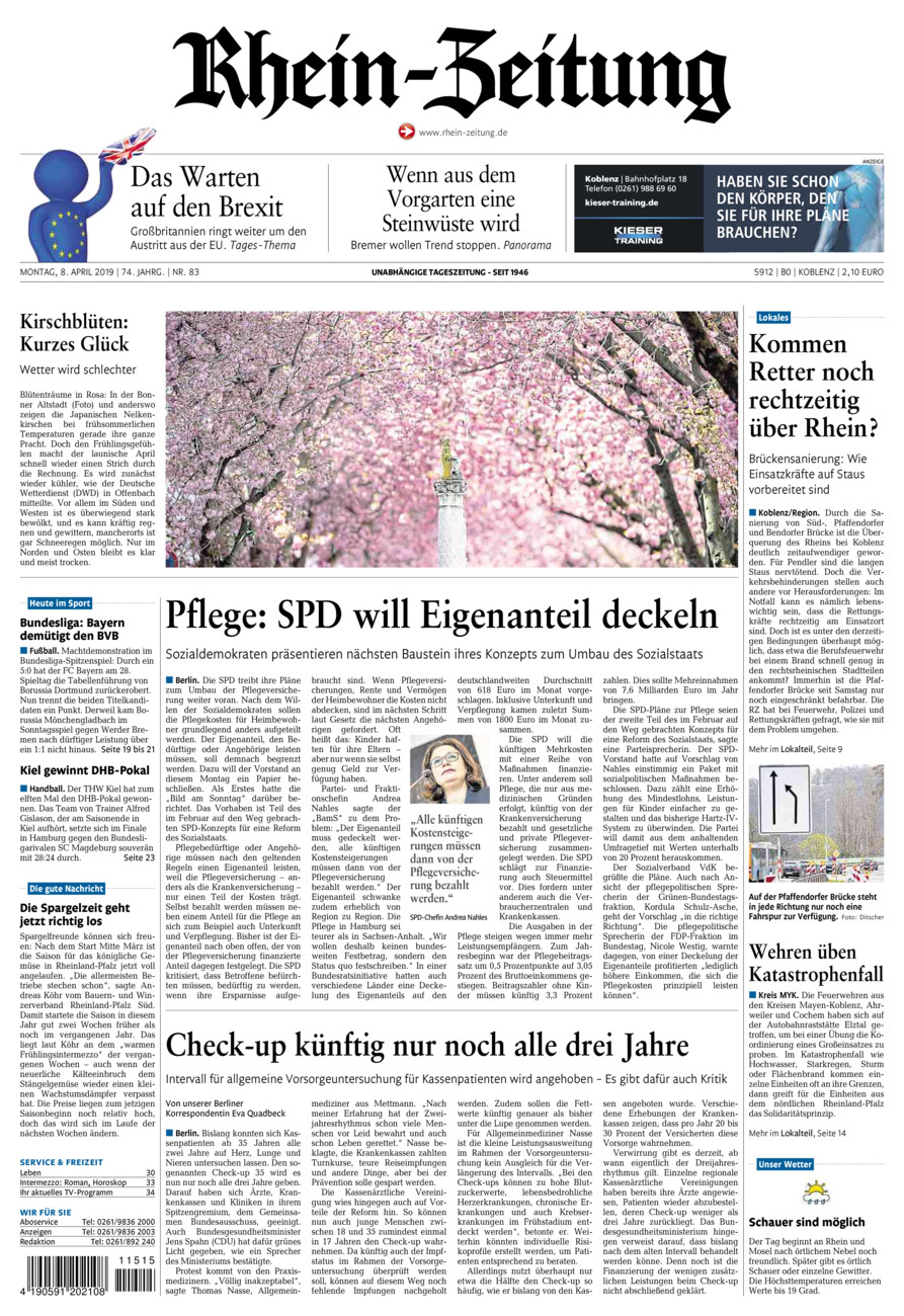 Rhein-Zeitung Koblenz & Region vom Montag, 08.04.2019