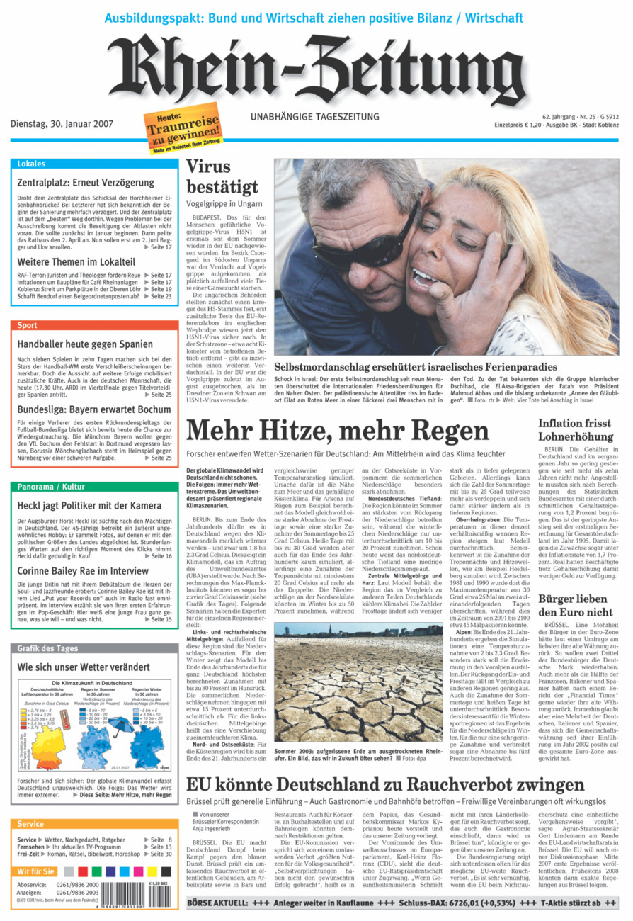Rhein-Zeitung Koblenz & Region vom Dienstag, 30.01.2007