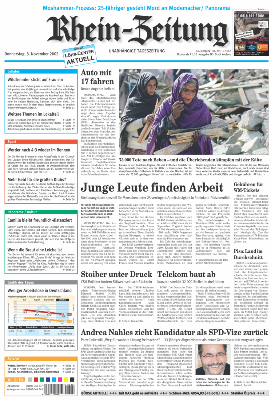 Rhein-Zeitung Koblenz & Region vom Donnerstag, 03.11.2005