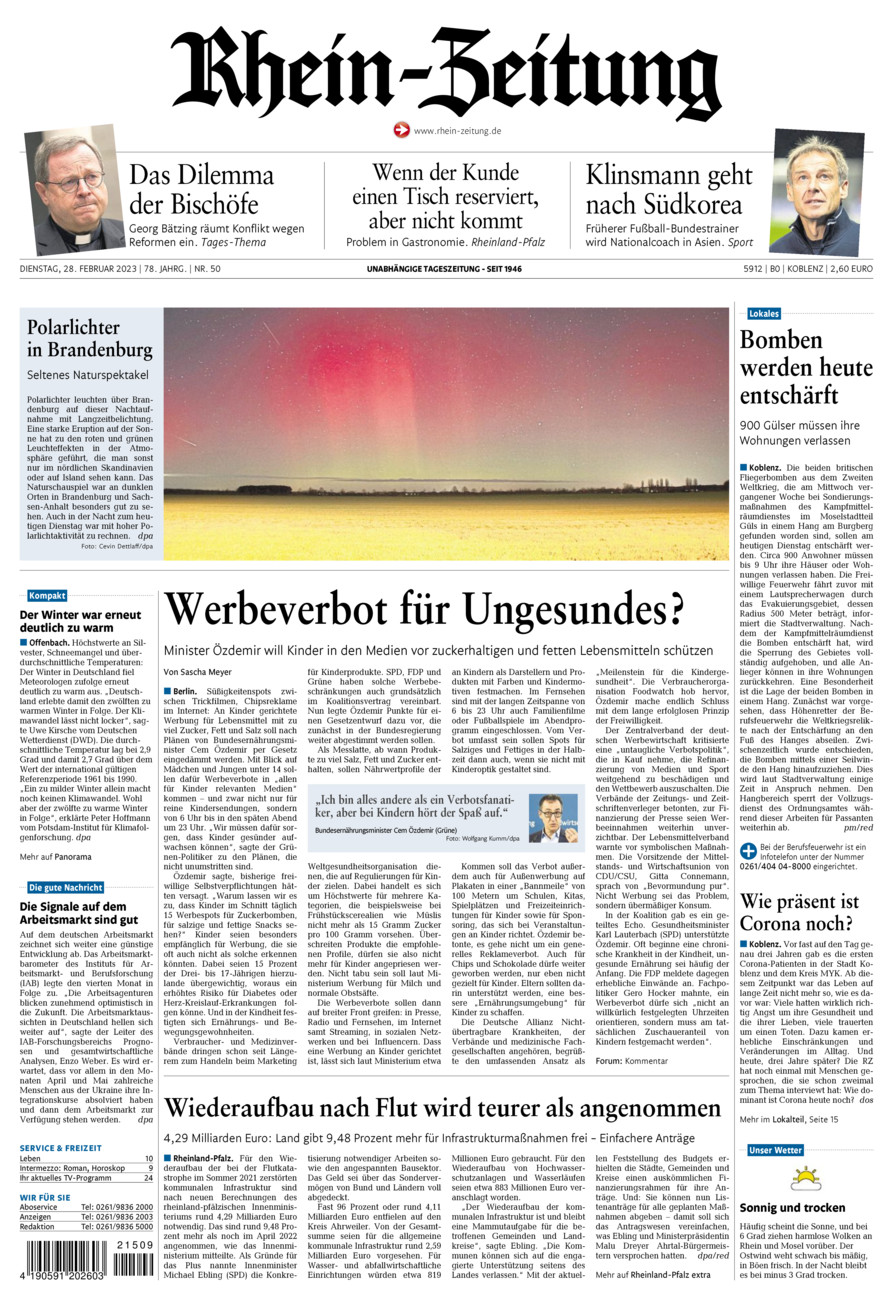 Rhein-Zeitung Koblenz & Region vom Dienstag, 28.02.2023