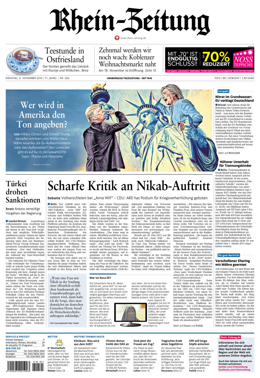 Rhein-Zeitung Koblenz & Region vom Dienstag, 08.11.2016