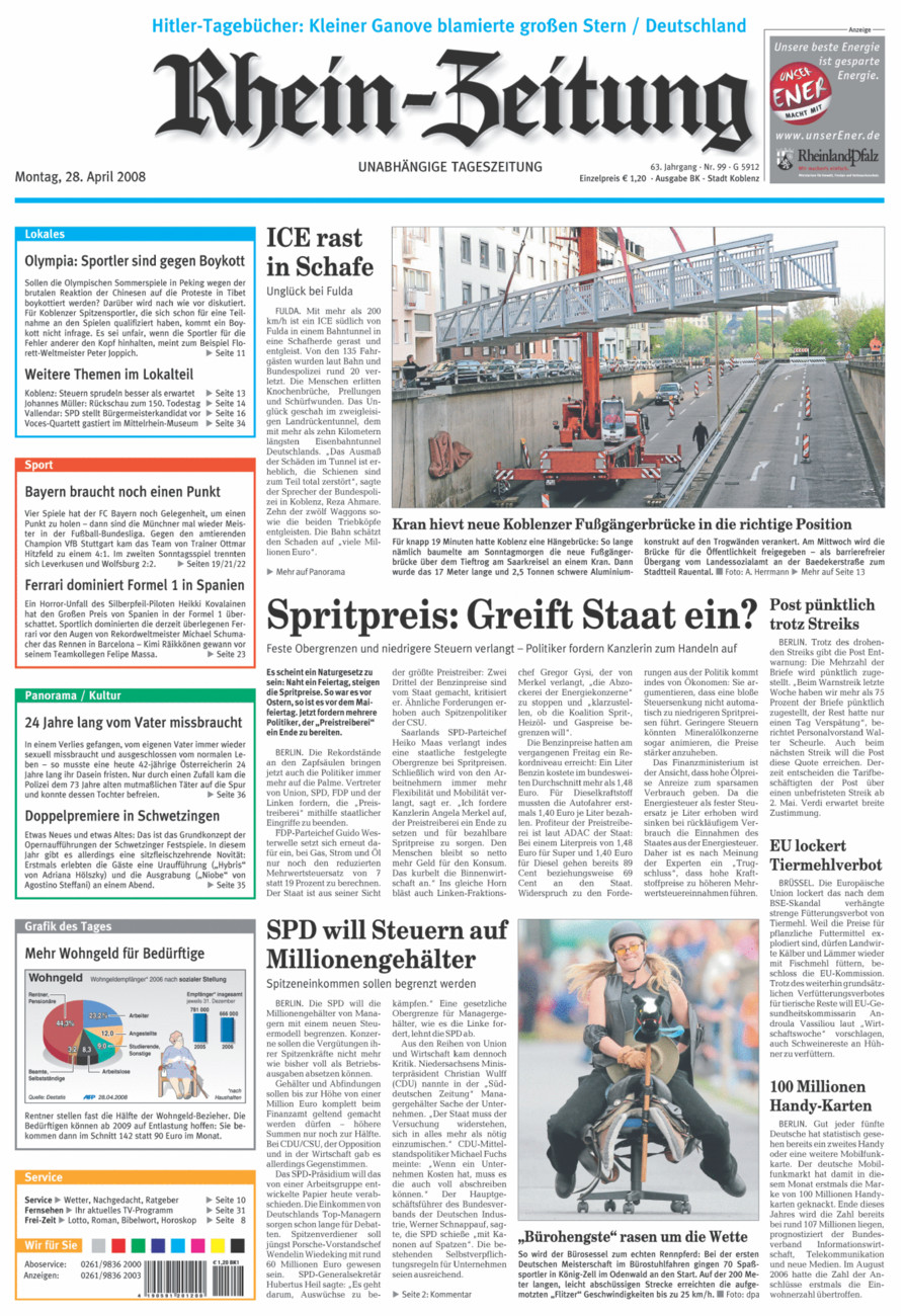 Rhein-Zeitung Koblenz & Region vom Montag, 28.04.2008