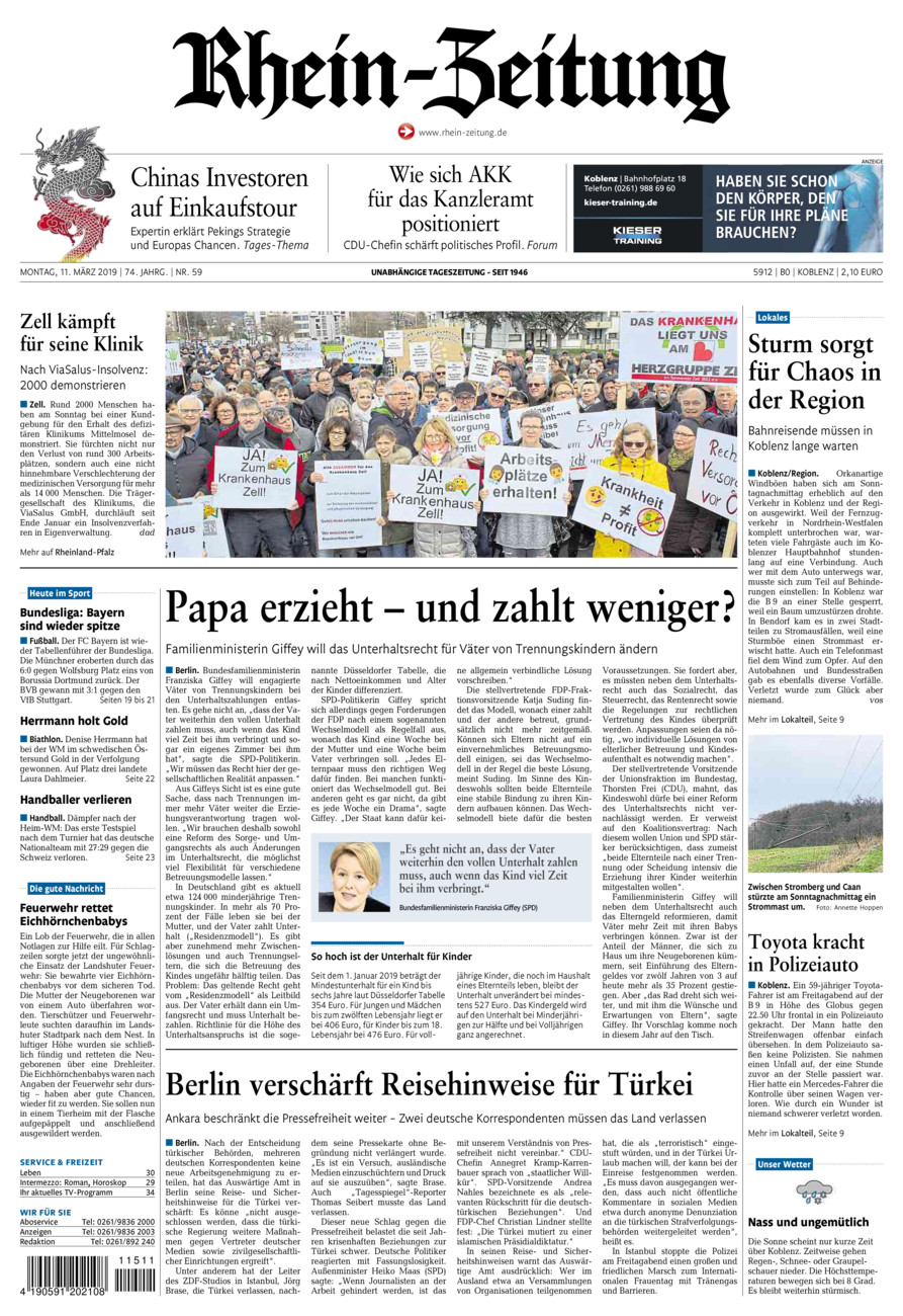 Rhein-Zeitung Koblenz & Region vom Montag, 11.03.2019
