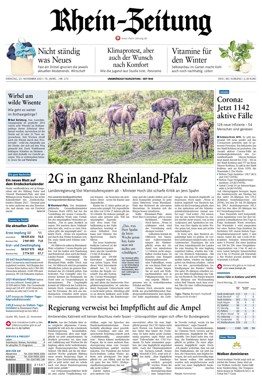 Rhein-Zeitung Koblenz & Region vom Dienstag, 23.11.2021