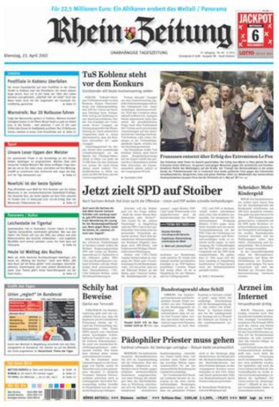 Rhein-Zeitung Koblenz & Region vom Dienstag, 23.04.2002