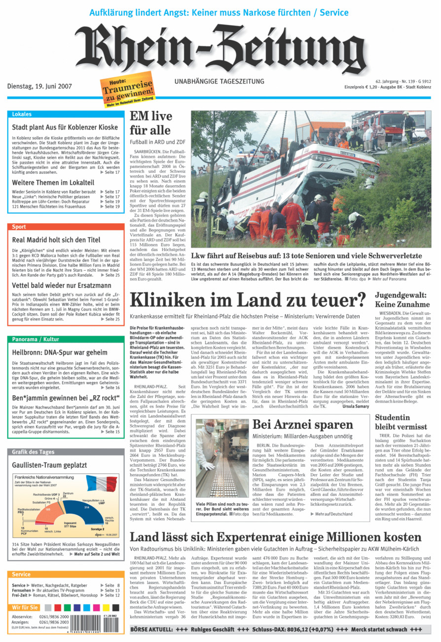 Rhein-Zeitung Koblenz & Region vom Dienstag, 19.06.2007