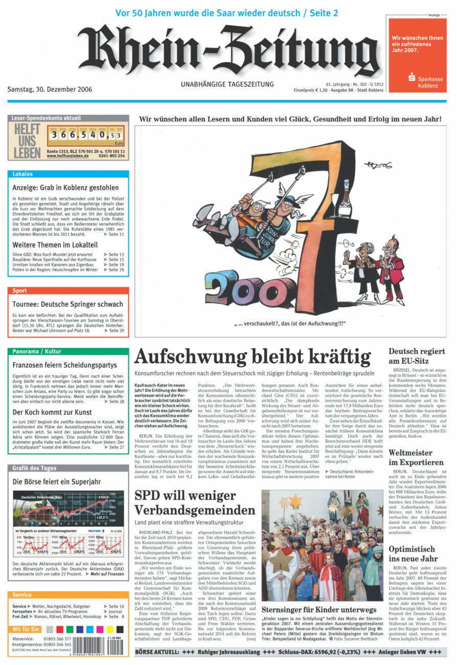 Rhein-Zeitung Koblenz & Region vom Samstag, 30.12.2006