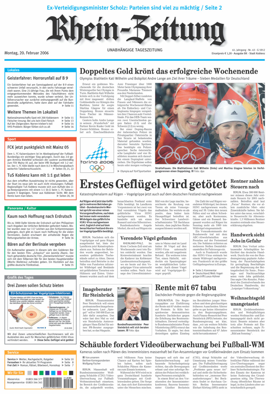 Rhein-Zeitung Koblenz & Region vom Montag, 20.02.2006