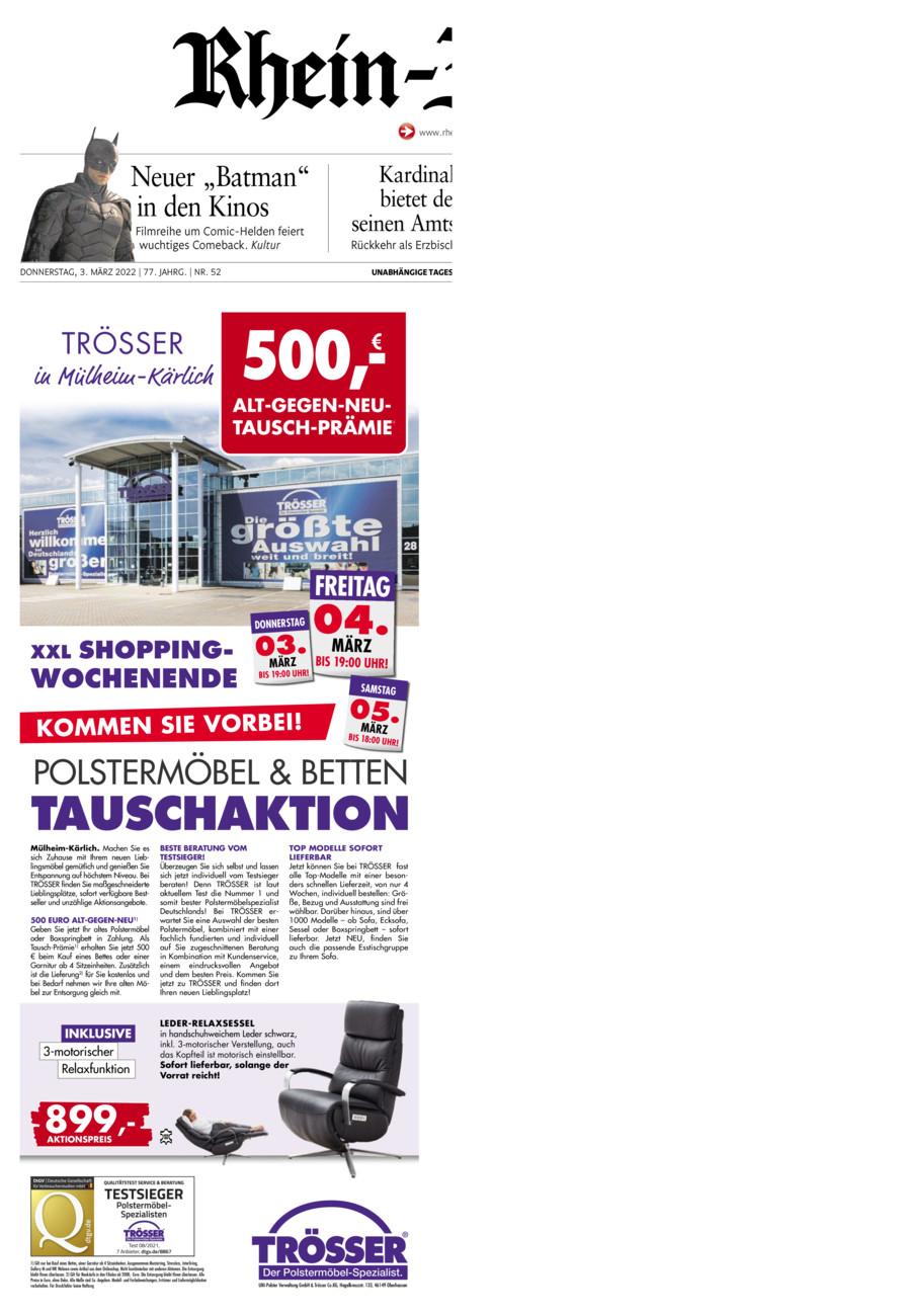 Rhein-Zeitung Koblenz & Region vom Donnerstag, 03.03.2022