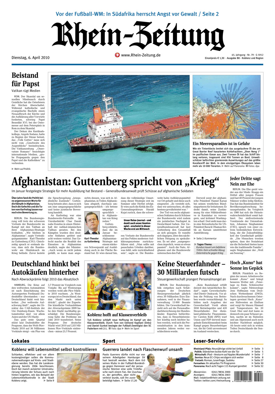 Rhein-Zeitung Koblenz & Region vom Dienstag, 06.04.2010