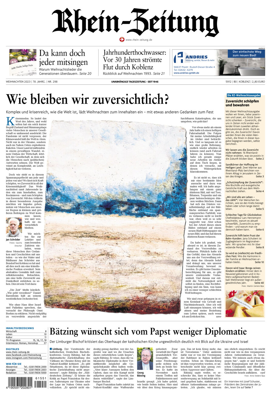 Rhein-Zeitung Koblenz & Region vom Samstag, 23.12.2023