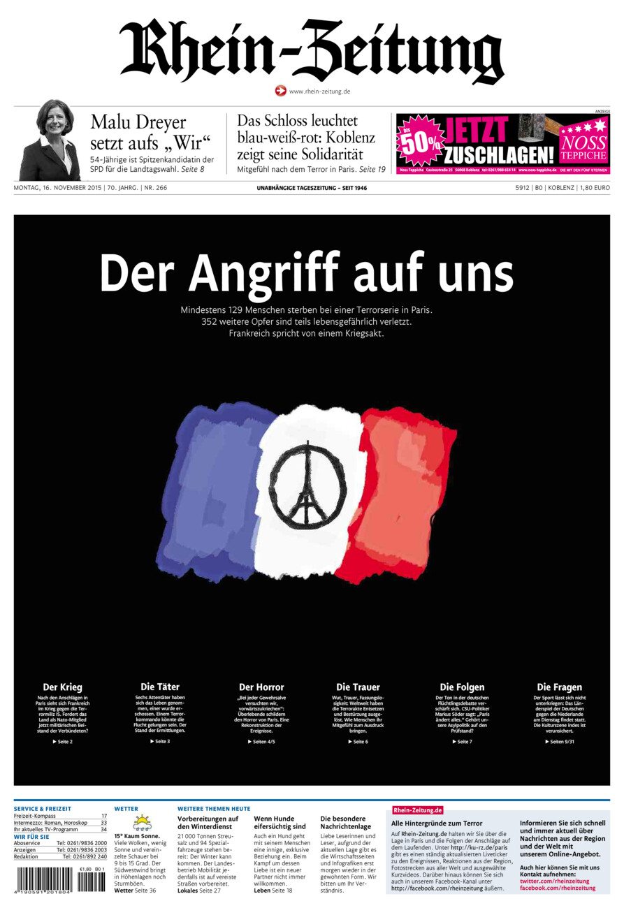 Rhein-Zeitung Koblenz & Region vom Montag, 16.11.2015