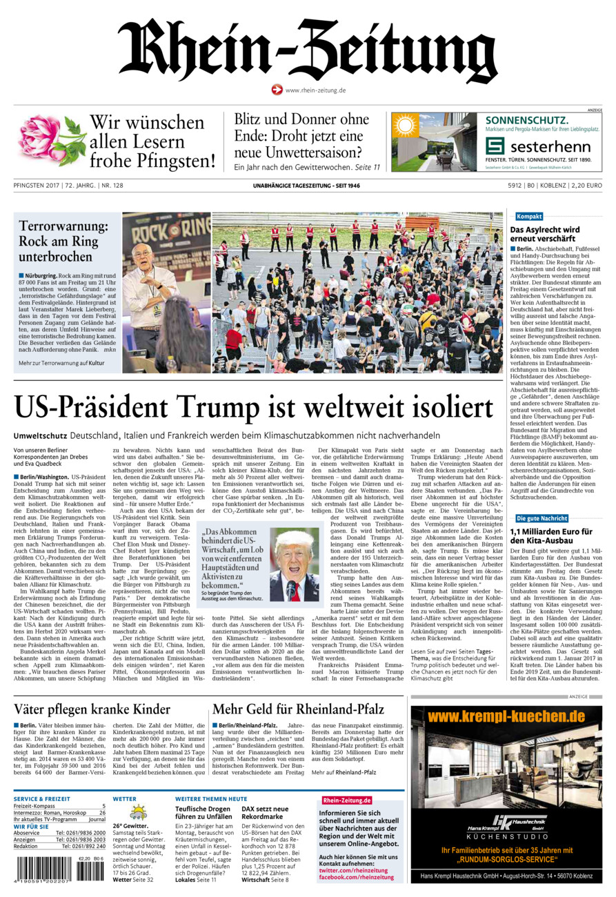 Rhein-Zeitung Koblenz & Region vom Samstag, 03.06.2017