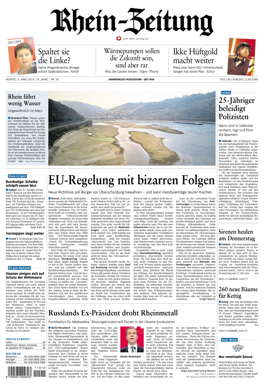 Rhein-Zeitung Koblenz & Region vom Montag, 06.03.2023