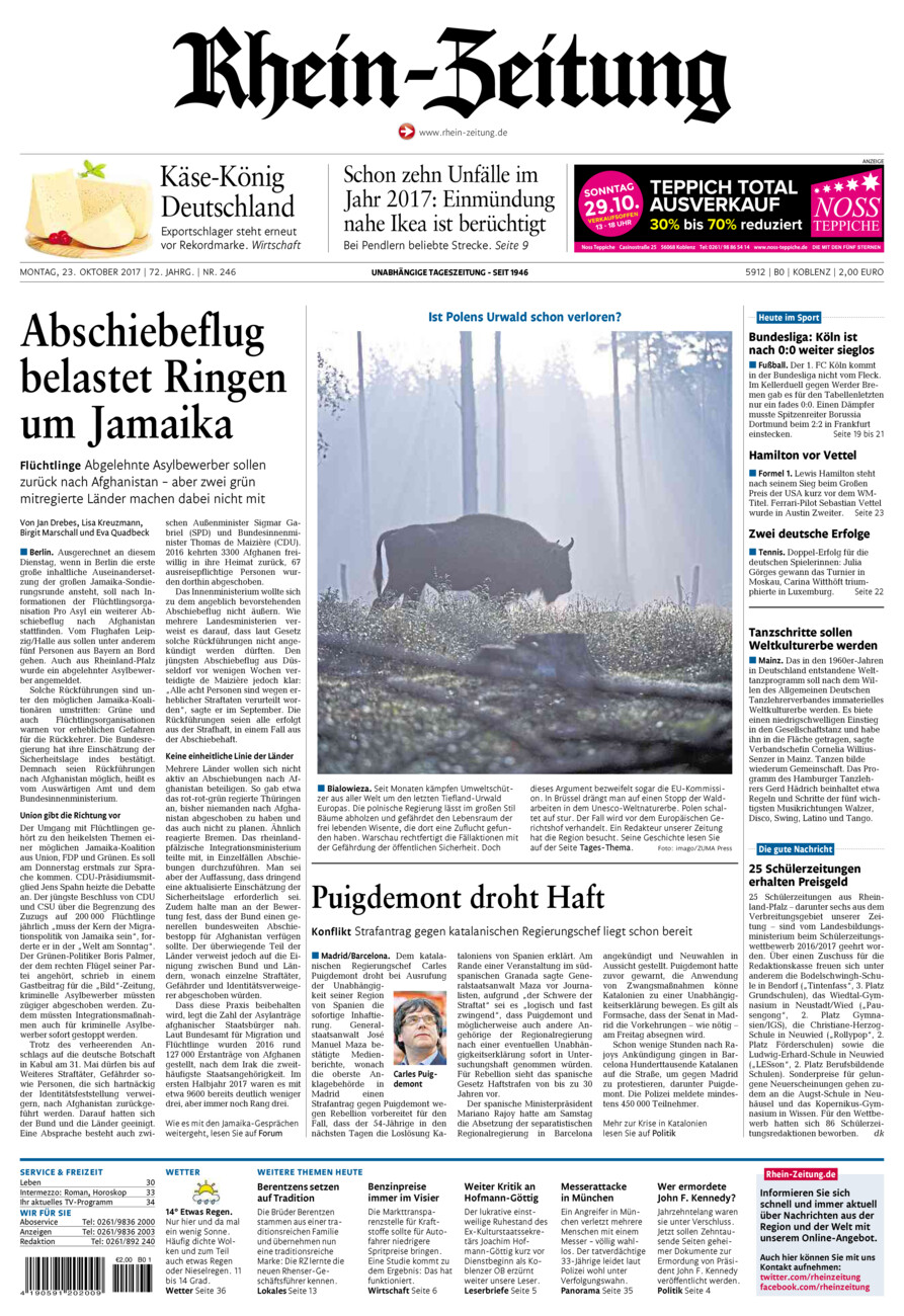 Rhein-Zeitung Koblenz & Region vom Montag, 23.10.2017