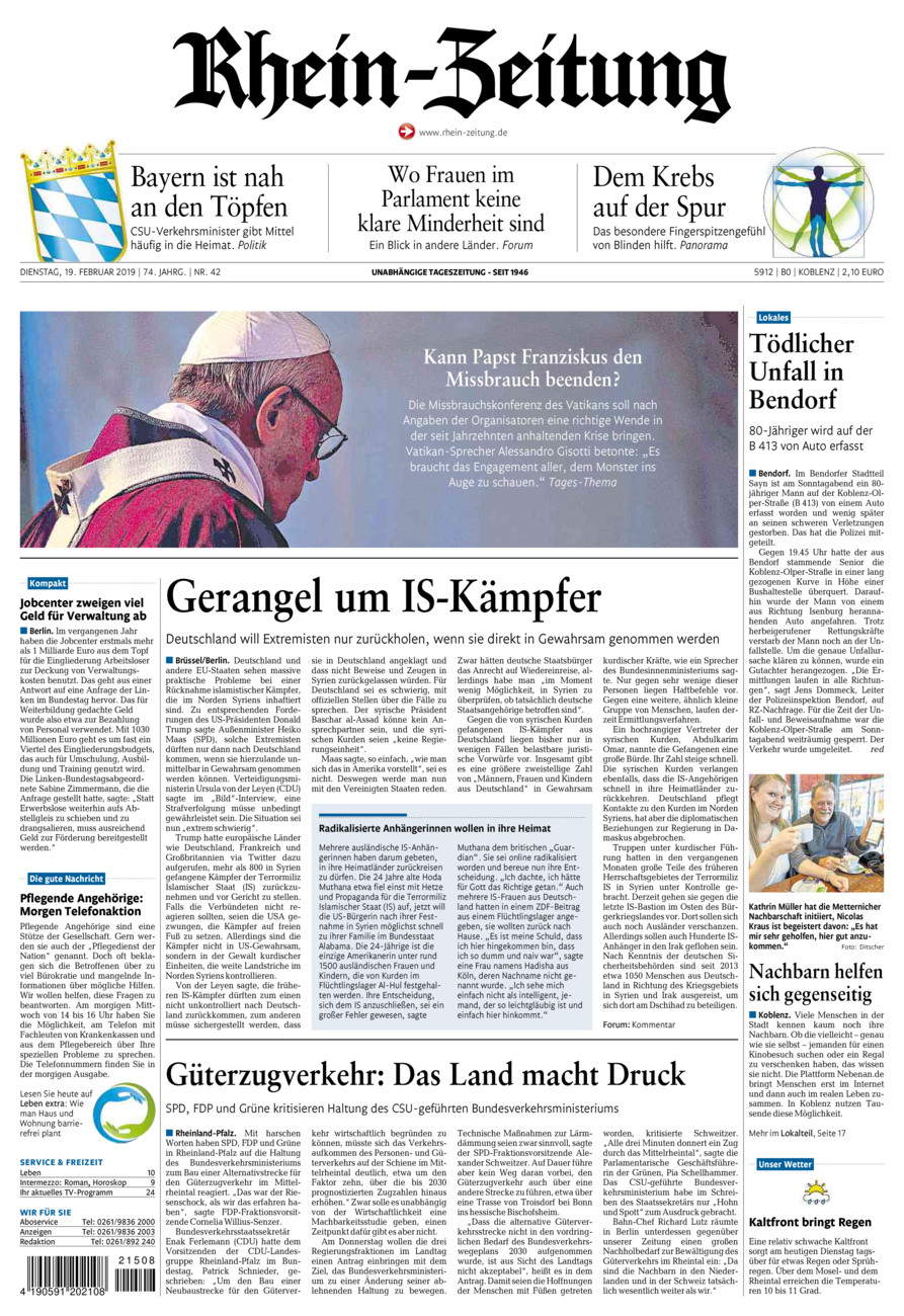 Rhein-Zeitung Koblenz & Region vom Dienstag, 19.02.2019