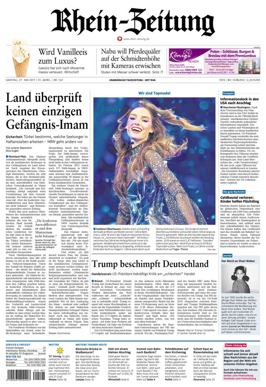 Rhein-Zeitung Koblenz & Region vom Samstag, 27.05.2017