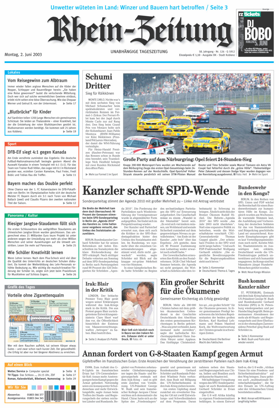 Rhein-Zeitung Koblenz & Region vom Montag, 02.06.2003