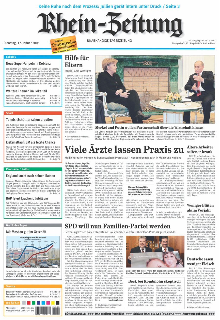 Rhein-Zeitung Koblenz & Region vom Dienstag, 17.01.2006