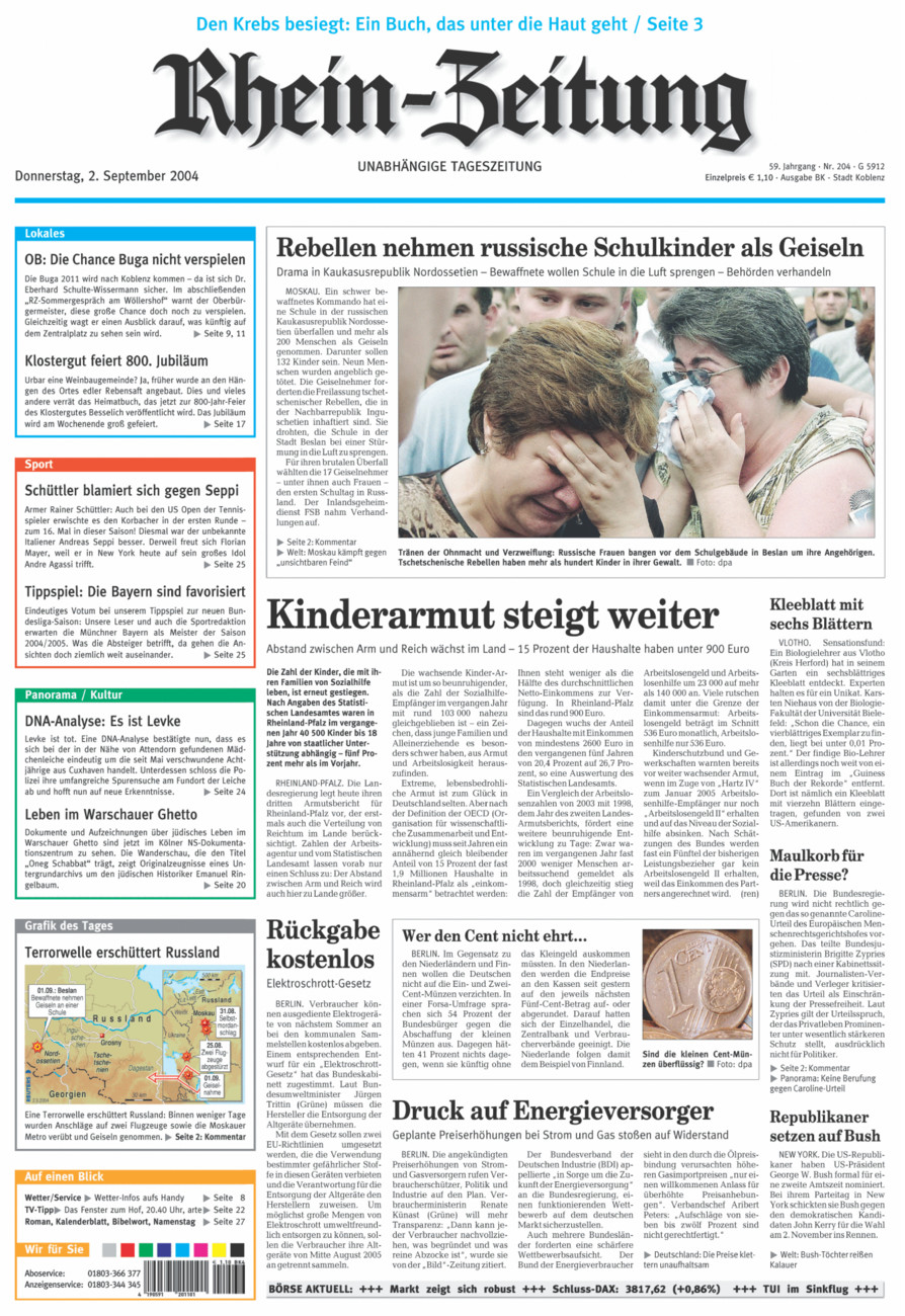Rhein-Zeitung Koblenz & Region vom Donnerstag, 02.09.2004