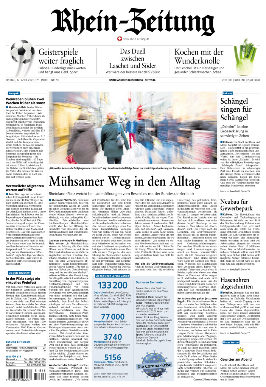 Rhein-Zeitung Koblenz & Region vom Freitag, 17.04.2020