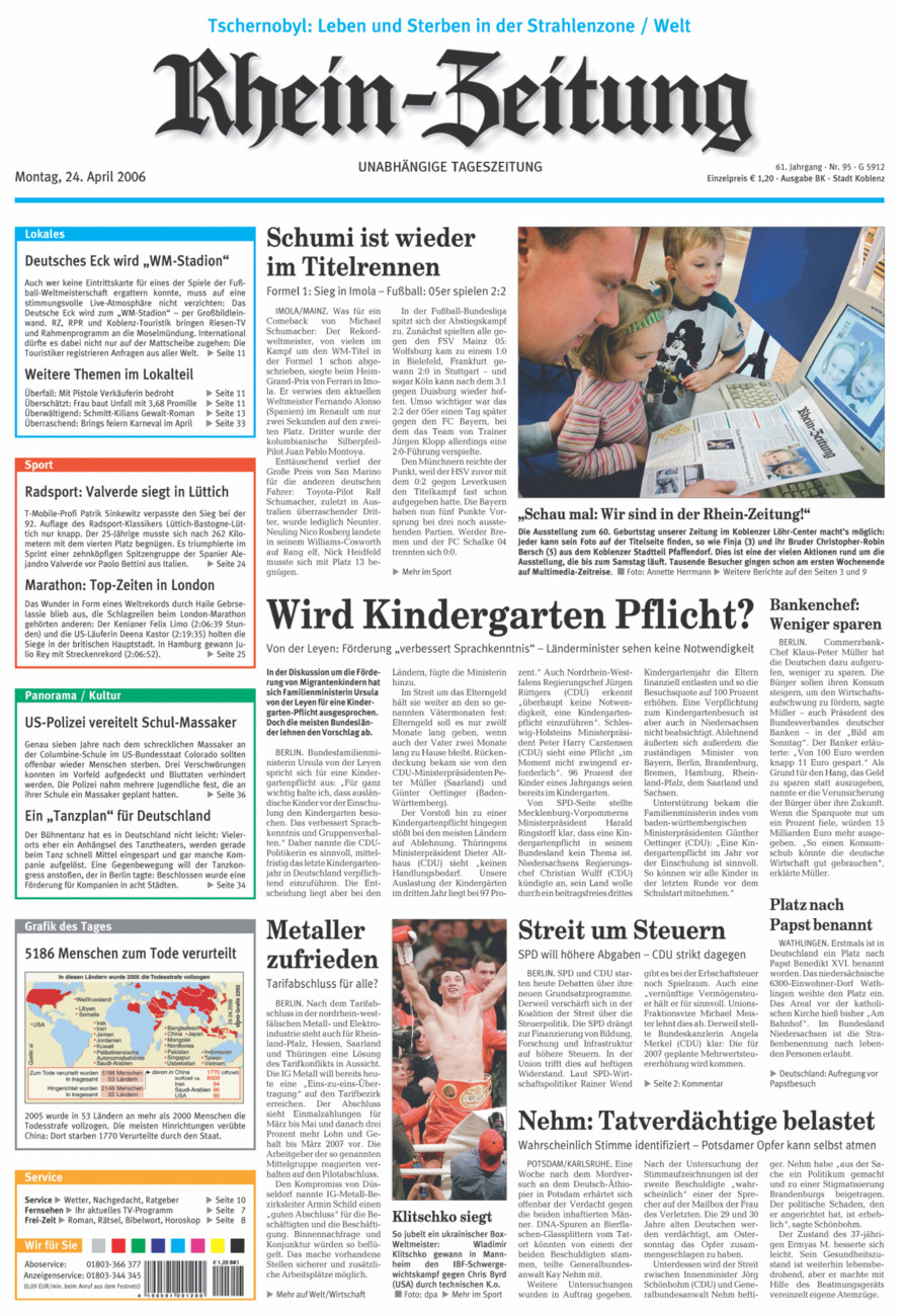 Rhein-Zeitung Koblenz & Region vom Montag, 24.04.2006