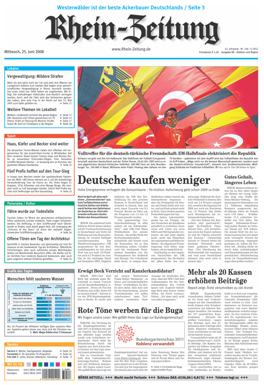 Rhein-Zeitung Koblenz & Region vom Mittwoch, 25.06.2008