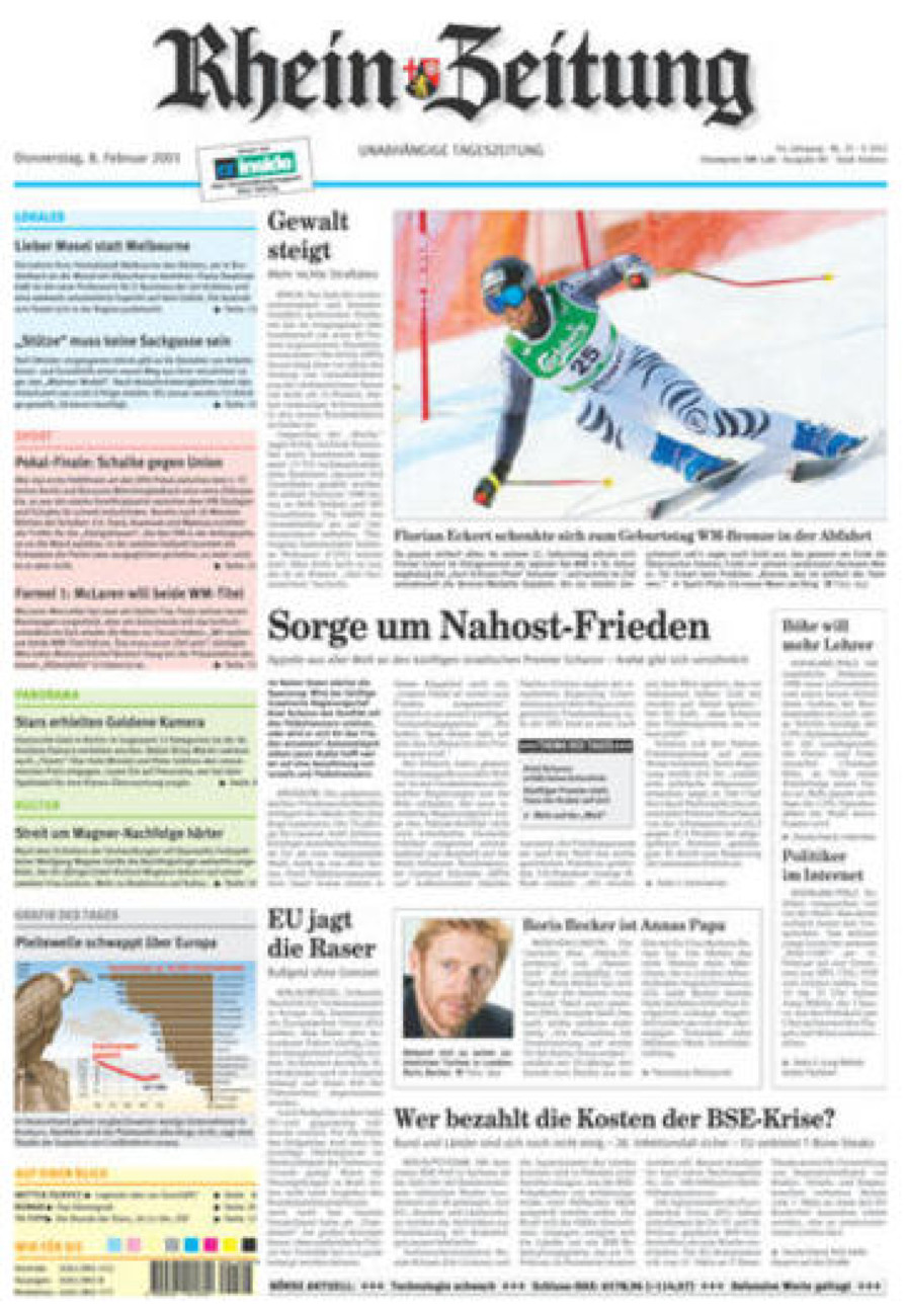 Rhein-Zeitung Koblenz & Region vom Donnerstag, 08.02.2001