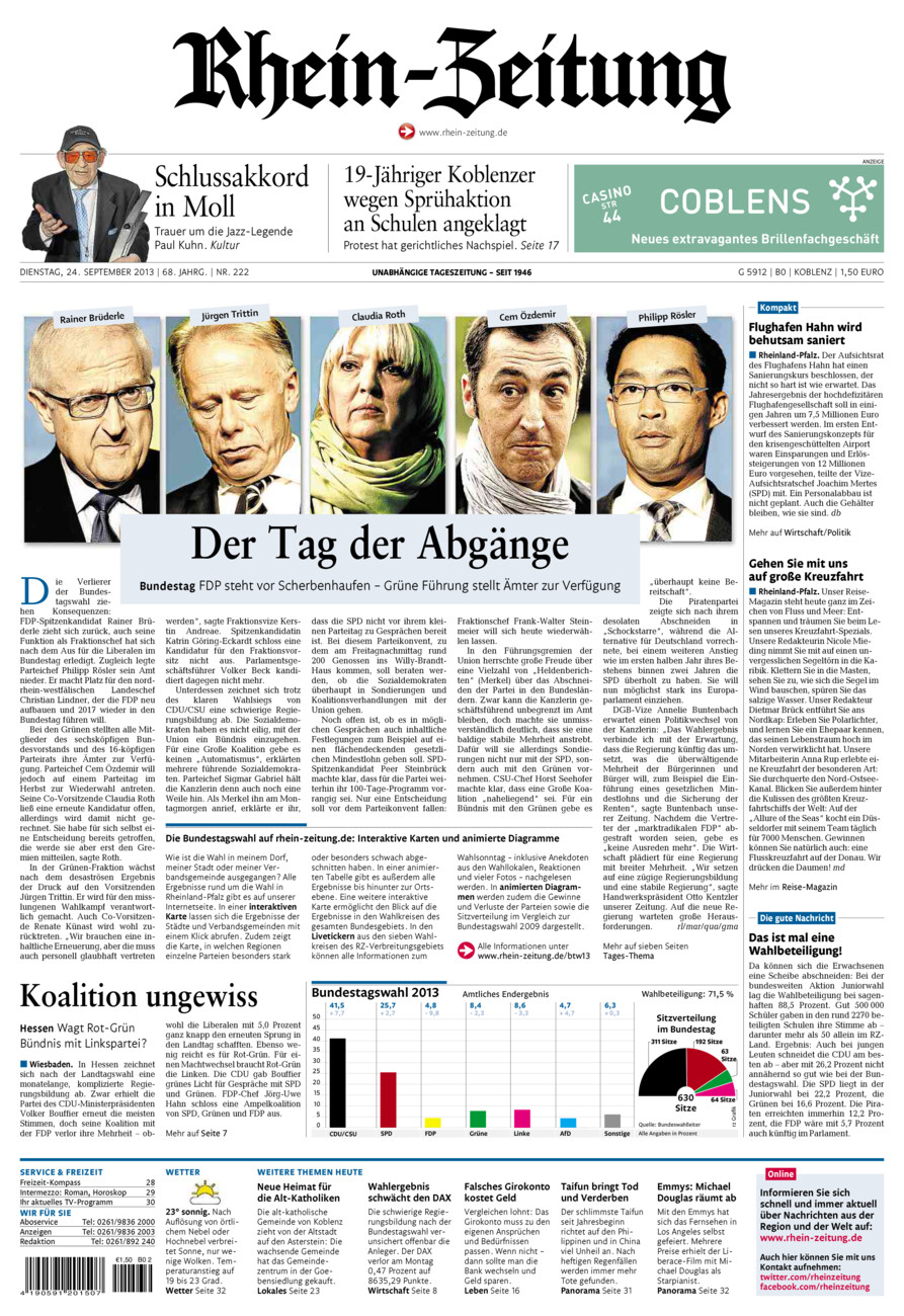 Rhein-Zeitung Koblenz & Region vom Dienstag, 24.09.2013