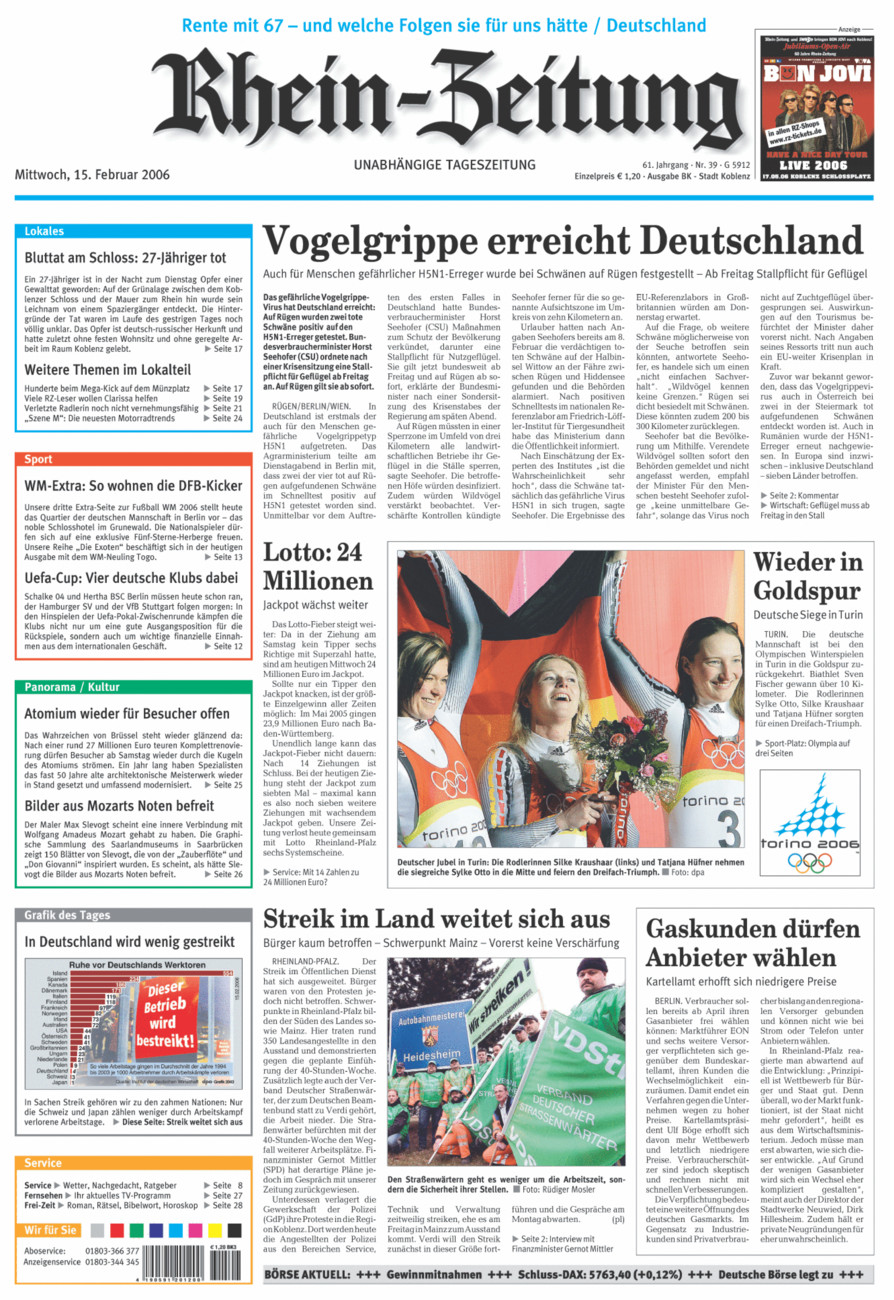 Rhein-Zeitung Koblenz & Region vom Mittwoch, 15.02.2006