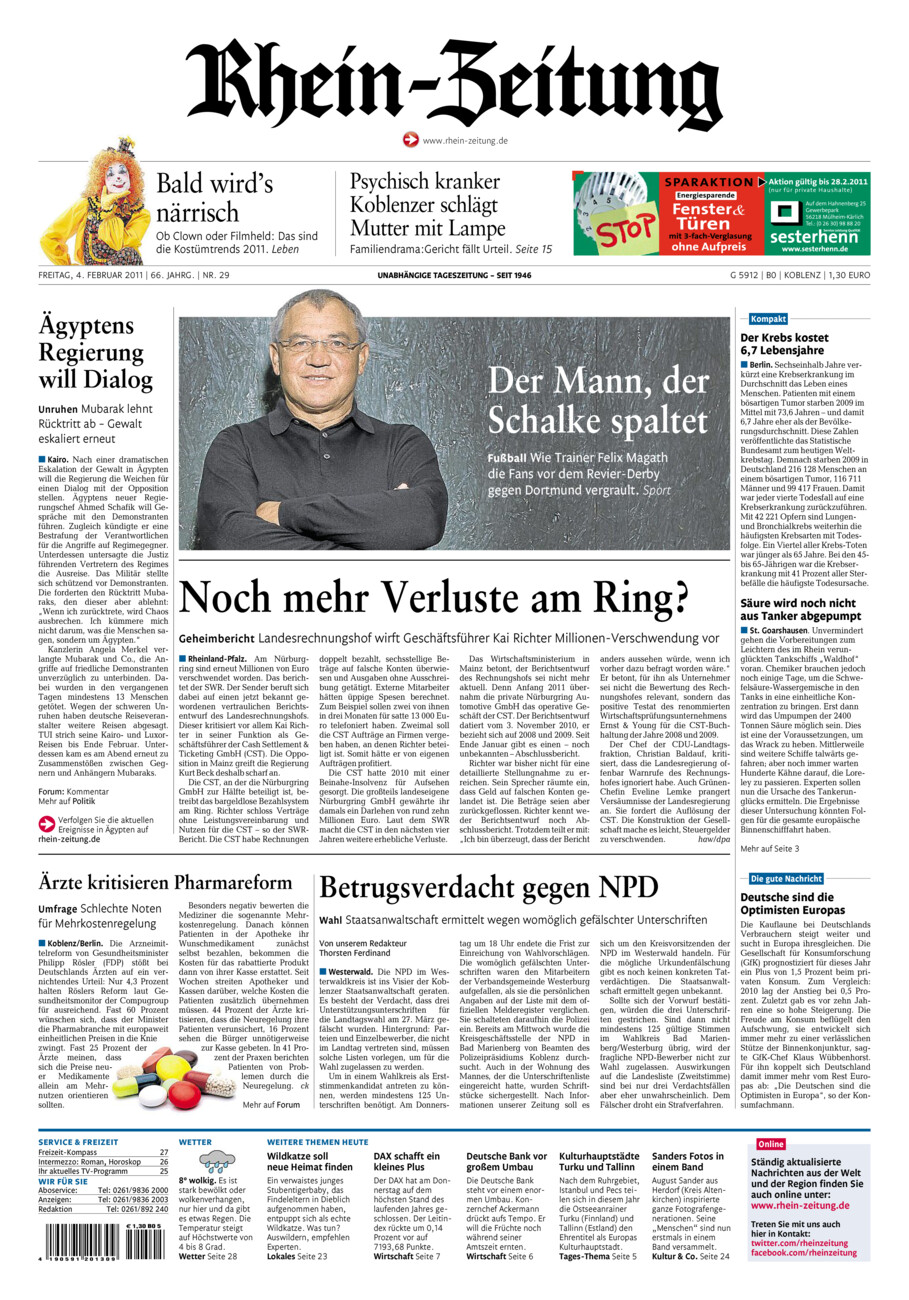 Rhein-Zeitung Koblenz & Region vom Freitag, 04.02.2011